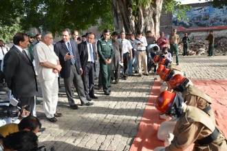 DG Rescue Dr. Rizwan Naseer briefs, while Female Rescuers of GB performs CPR on passing out day